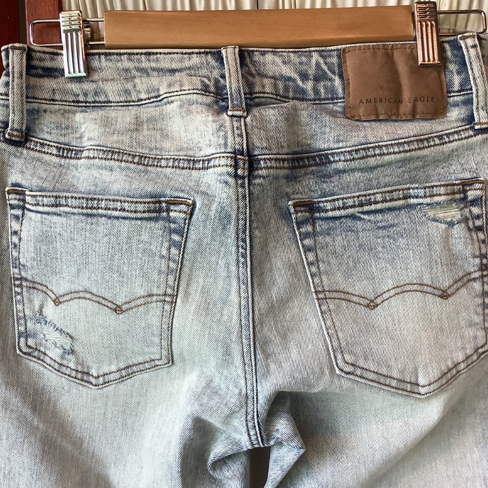American Eagle Women’s Distressed Denim Jeans Flex Stretch Size 28x32 - Picture 6 of 9